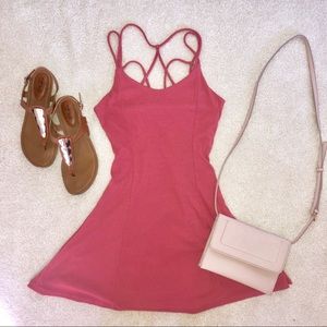Pink Strappy Skater Dress